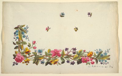 Disegno floreale per tessuto stampato da Louis Albert DuBois