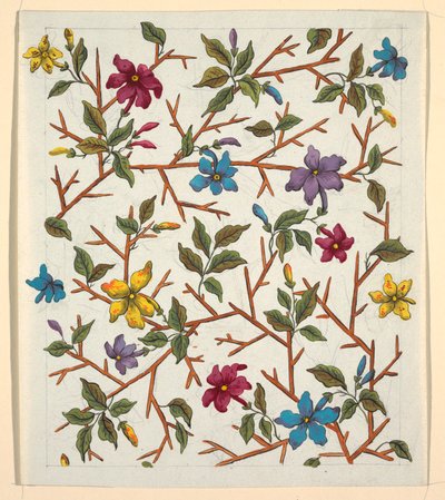 Disegno Floreale per Tessuto Stampato da Louis Albert DuBois