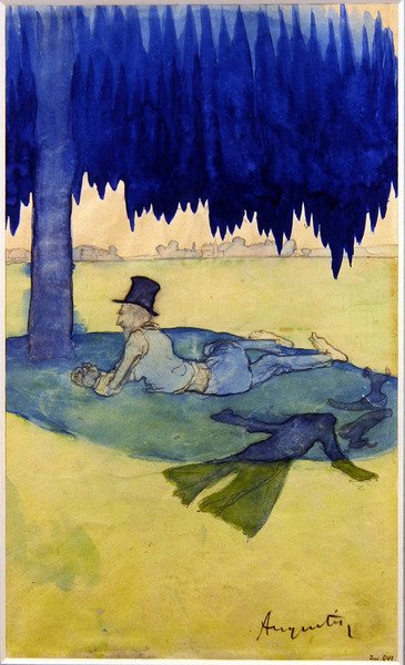 Uomo che si ripara sotto un albero, c.1887 da Louis Anquetin