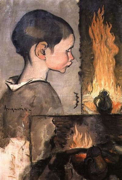 Profilo di un bambino e studio di una natura morta da Louis Anquetin