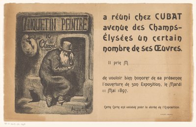 Invito a una mostra di dipinti di Louis Anquetin da Louis Anquetin
