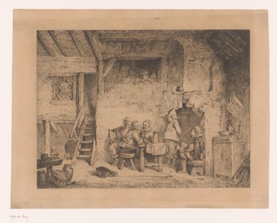 Compagnia in abiti del XVI secolo in una taverna da Louis Antoine Carolus
