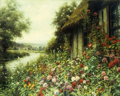 Fiori in Fiore Fuori da un Cottage da Louis Aston Knight