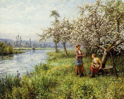Donne di Campagna dopo la Pesca in una Giornata Estiva da Louis Aston and Daniel Ridgway Knight