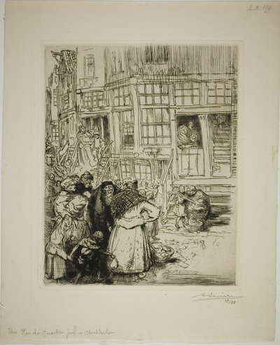 Una strada del quartiere ebraico di Amsterdam da Louis Auguste Lepère