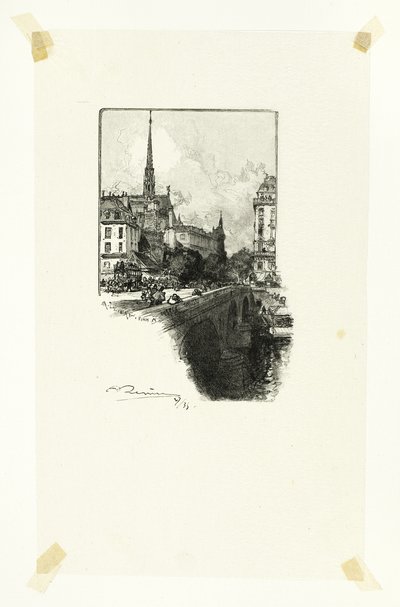 Pont Saint-Michel, tavola dodici da Le Long de la Seine et des Boulevards da Louis Auguste Lepère