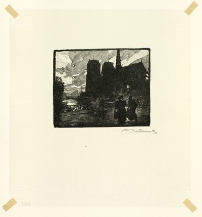Notre-Dame, sera, ottava lastra da Le Long de la Seine et des Boulevards da Louis Auguste Lepère