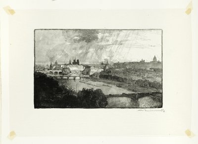 Parigi, vista dal Pavillon de Flore, undicesima tavola da Le Long de la Seine et des Boulevards da Louis Auguste Lepère