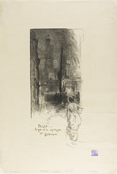 Parigi: la Rue de la Montagne-Ste-Geneviève da Louis Auguste Lepère