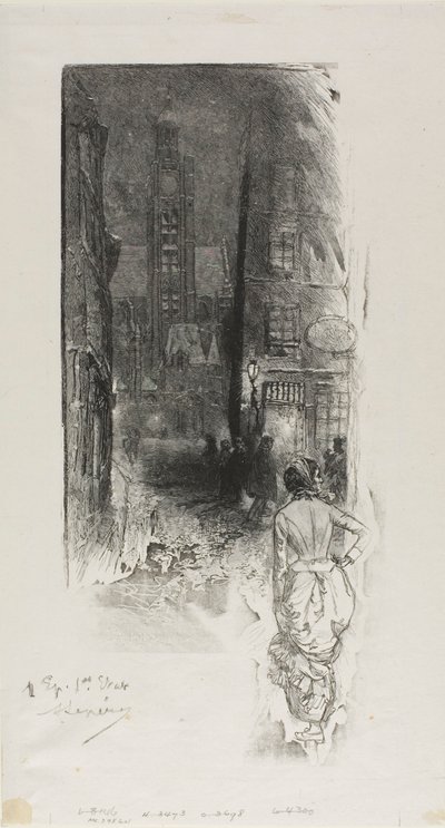 Parigi: la Rue de la Montagne-Ste-Geneviève da Louis Auguste Lepère