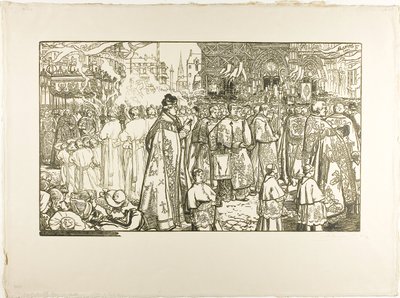 La processione del Corpus Domini, Nantes da Louis Auguste Lepère