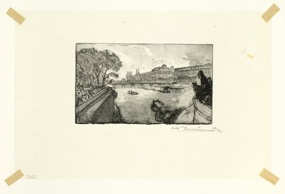 Il Louvre, visto dal Pont-Neuf, tredicesima tavola da Le Long de la Seine et des Boulevards da Louis Auguste Lepère