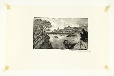 Il Louvre, visto dal Pont-Neuf, tredicesima tavola da Le Long de la Seine et des Boulevards da Louis Auguste Lepère