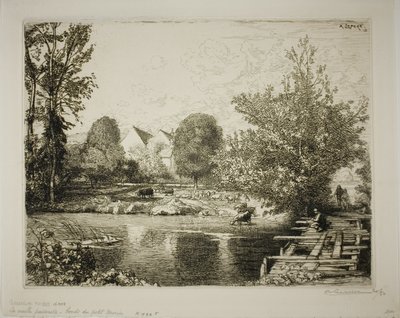 La vecchia passerella, le rive del Petit Morin da Louis Auguste Lepère