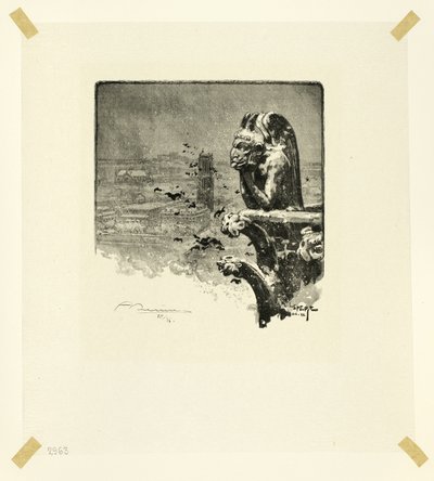 Il vampiro di Notre-Dame, tavola 9 da Le Long de la Seine et des Boulevards da Louis Auguste Lepère