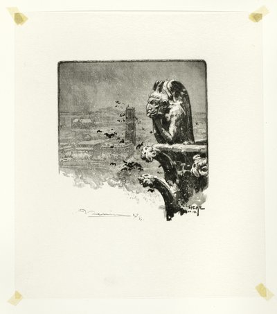 Il vampiro di Notre-Dame, tavola 9 da Le Long de la Seine et des Boulevards da Louis Auguste Lepère