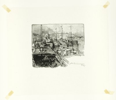 Darsena della Villette, quinta lastra da Le Long de la Seine et des Boulevards da Louis Auguste Lepère