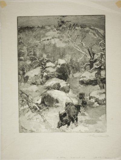 Inverno: falesia di Cuvier-Châtillon da Louis Auguste Lepère
