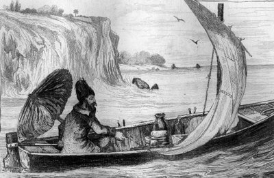 Sono stato trascinato dalla corrente incisione dopo il disegno di M. de Sainson per il libro di Daniel Defoe 