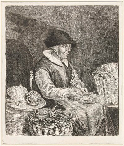 Coclers, L B, Vecchia che intinge i fagioli (1780, Rijksmuseum Amsterdam) da Louis Bernard Coclers