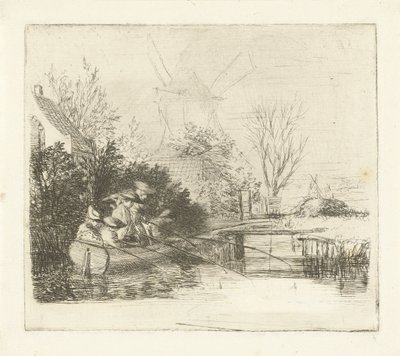 Pescatori presso un fiume da Louis Bernard Coclers