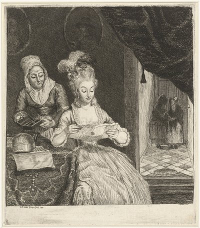 Giovane donna che legge una lettera da Louis Bernard Coclers