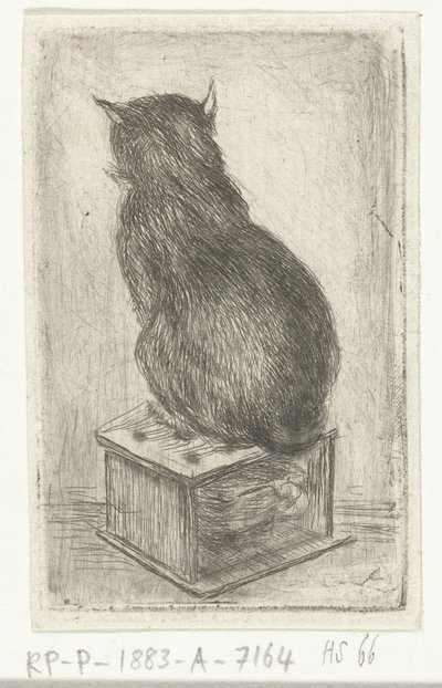Gatto seduto su uno sgabello da Louis Bernard Coclers