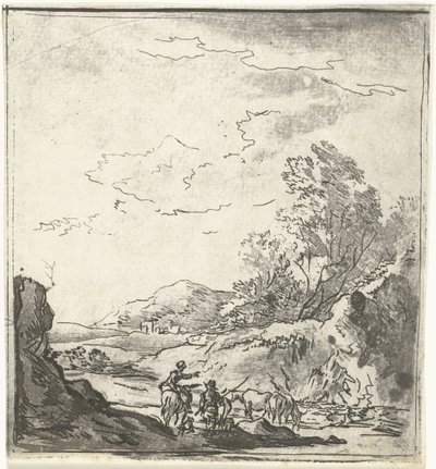 Paesaggio con cavaliere e pastore da Louis Bernard Coclers