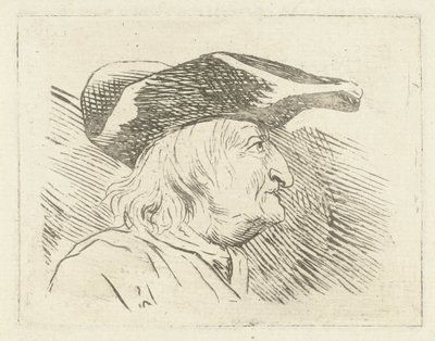 Testa di uomo con cappello di profilo a destra da Louis Bernard Coclers