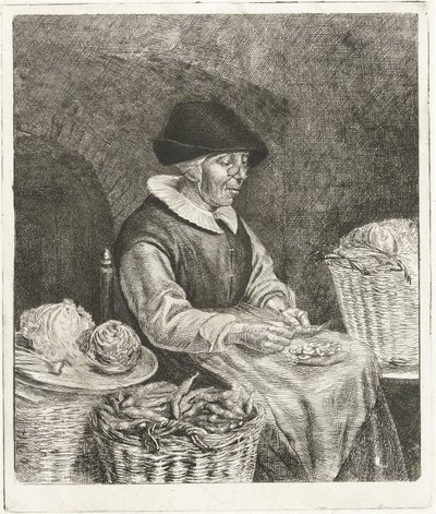 Vecchia donna che sbuccia fagioli da Louis Bernard Coclers