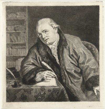 Ritratto del compositore e incisore Johan Antoni Kauclitz Colizzi 1742-1808, anni 1780 da Louis Bernard Coclers