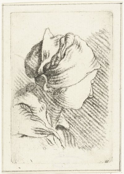 Foglio di studio con testa di donna con fazzoletto da Louis Bernard Coclers