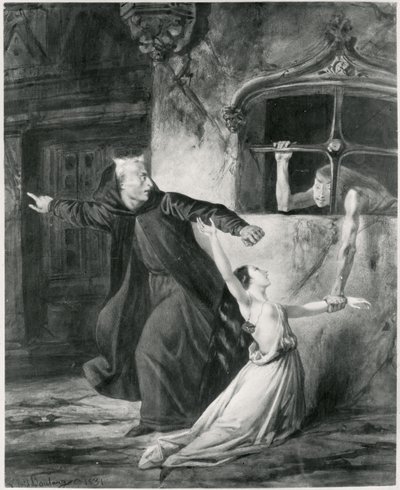 Sachette, Esmeralda e Claude Frollo, illustrazione per 