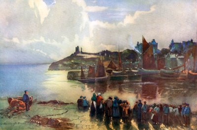 Castello e porto di Tenby, Pembrokeshire, Galles, 1924-1926 da Louis Burleigh Bruhl