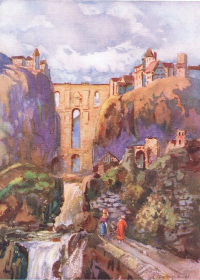Il Tajo Ronda, da Hutchinsons Picturesque Europe pubblicato da Hutchinson & Son, c.1930 da Louis Burleigh Bruhl