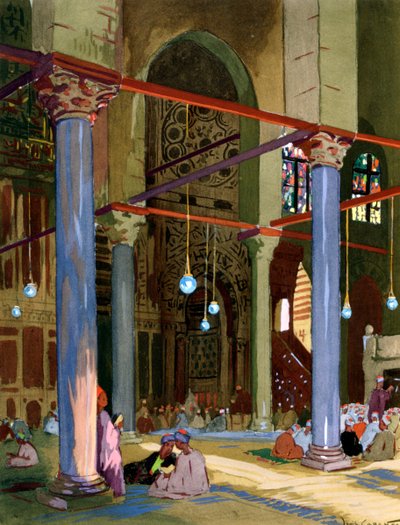 Interno della moschea al-Muayyad, Il Cairo, Egitto da Louis Cabanes
