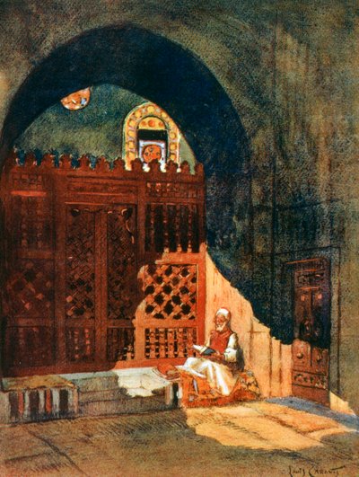 Lettura del Corano in una moschea, Il Cairo, Egitto, 1928 da Louis Cabanes