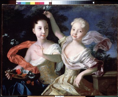 Ritratto delle grandi duchesse Anna Petrovna ed Elisabetta Petrovna da Louis Caravaque