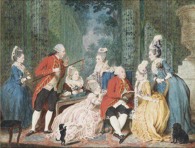 Società nel Palais Royal, ca 1775 da Louis Carrogis dit Carmontelle