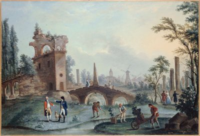 Vista dei Giardini di Monceau, circa 1778 da Louis Carrogis Carmontelle