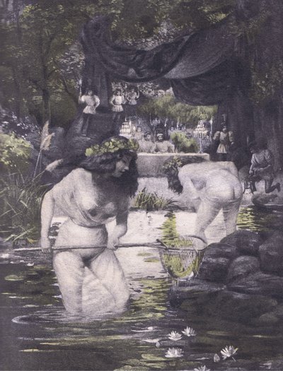 Ginerva e Isotta, illustrazione dal Decameron di Boccaccio pubblicato dalla Navarre Society anni 