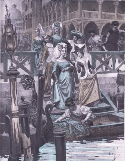 Oche verdi, illustrazione dal Decameron di Boccaccio pubblicata dalla Navarre Society anni 