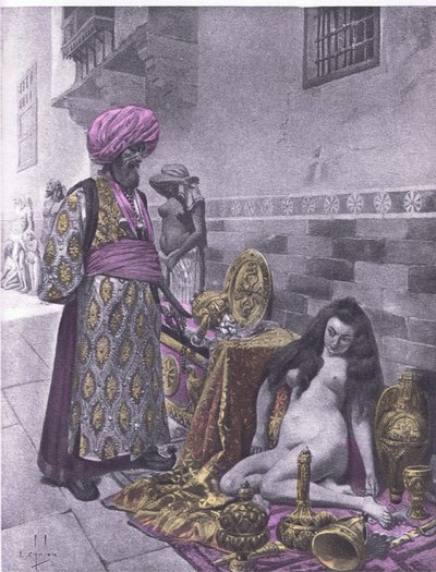 Osbech e i prigionieri, illustrazione da Decameron di Boccaccio pubblicato da Navarre Society anni 