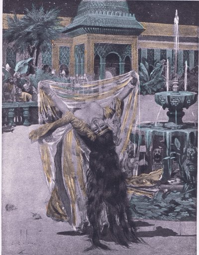 La figlia del Sultano di Babilonia che danza, illustrazione dal Decameron di Boccaccio pubblicata dalla Navarre Society anni 