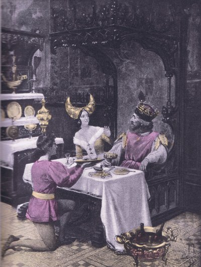 La cena delle galline, illustrazione dal Decameron di Boccaccio pubblicata dalla Navarre Society anni 
