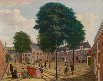 Il grande cortile della casa dei lebbrosi, 1735 da Louis Chalon
