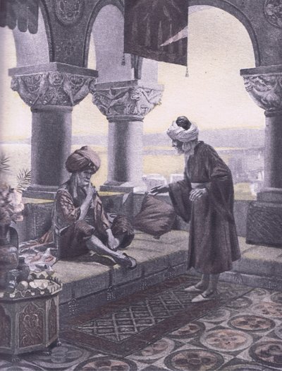 I tre anelli, illustrazione dal Decameron di Boccaccio pubblicata dalla Navarre Society anni 