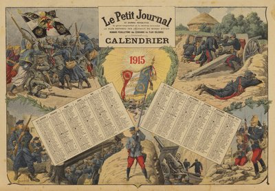 Calendario per il 1915, con scene di battaglia della Prima Guerra Mondiale da Louis Charles (after) Bombled