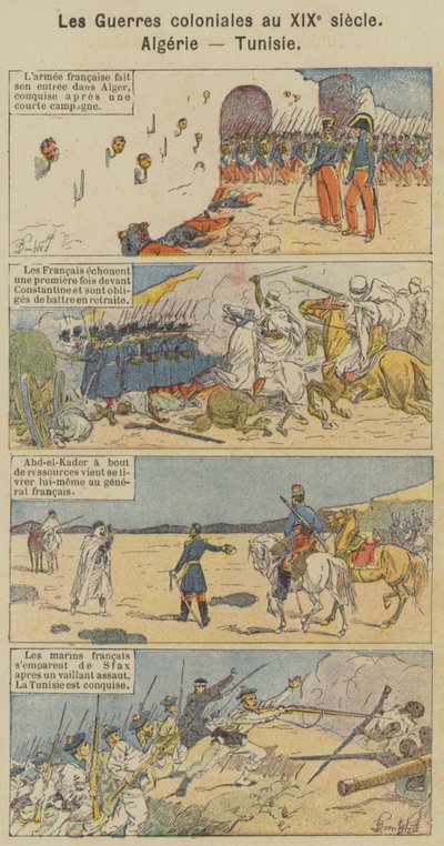 Le guerre coloniali nel XIX secolo, Algeria, Tunisia da Louis Charles (after) Bombled