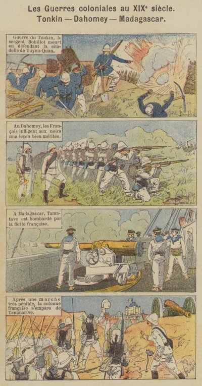 Le Guerre coloniali nel XIX secolo, Tonchino, Dahomey, Madagascar da Louis Charles (after) Bombled